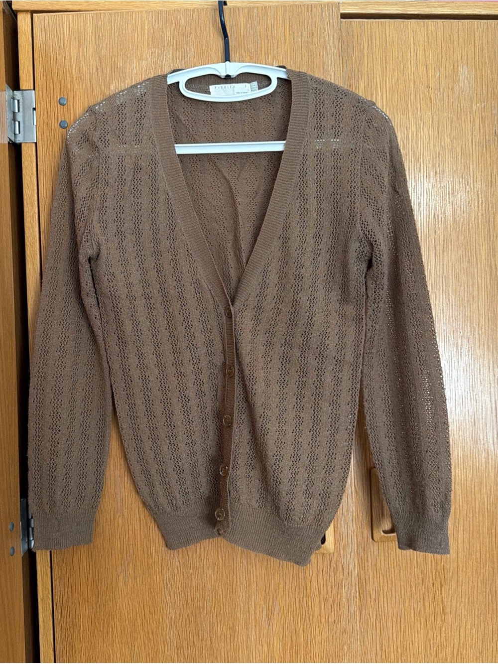 Brown Lightweight V-Neck Cardigan